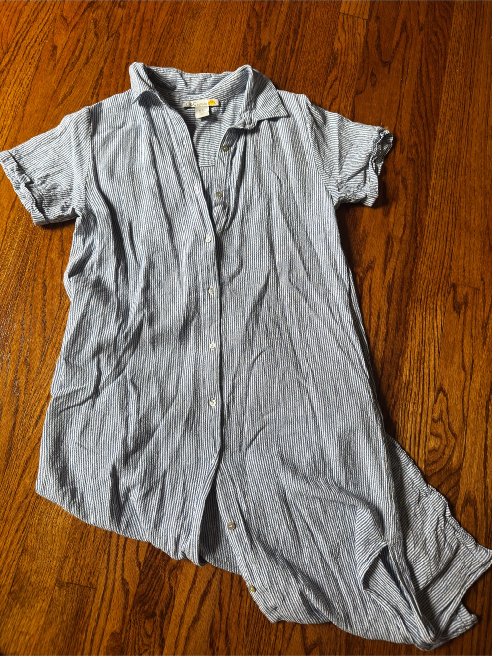 C&C California Striped Button-Up Maxi Dress/Cover Up
